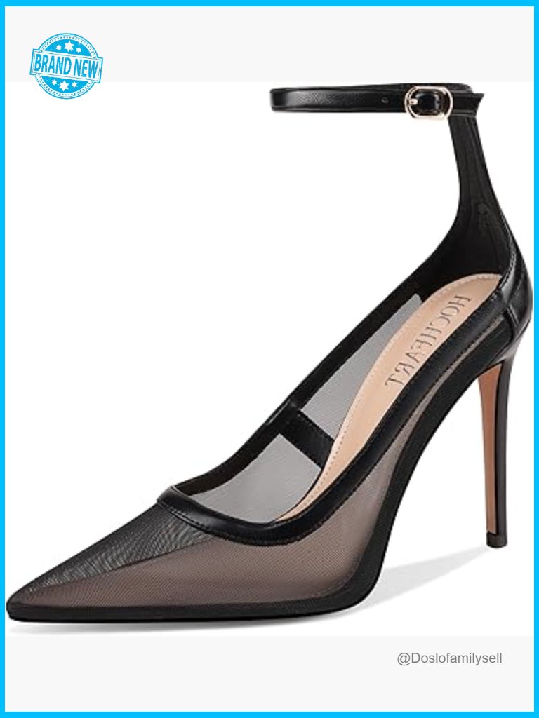 Pointed Toe Stiletto Heels Ankle Strap Mesh Pumps Sexy Wedding Party Dressy